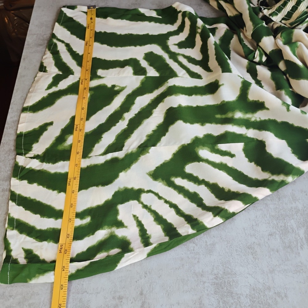 True Destinations Super Wide Leg Womens Medium Green Cream Palazzo Boho Tassels - Picture 10 of 12